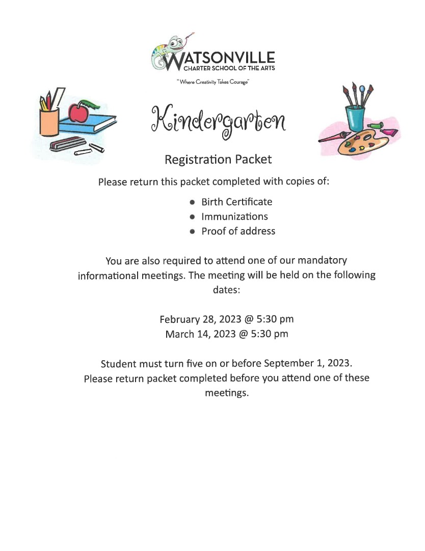 KINDER REGISTRATION INFORMATION